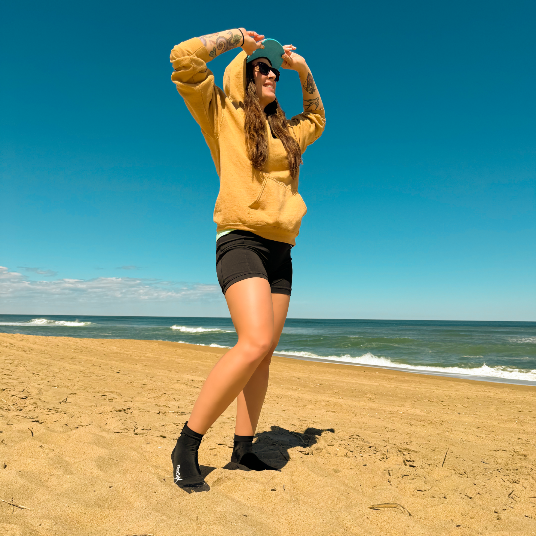 Black Beach Volleyball and Sand Soccer Sand Socks With Kevlar Sole