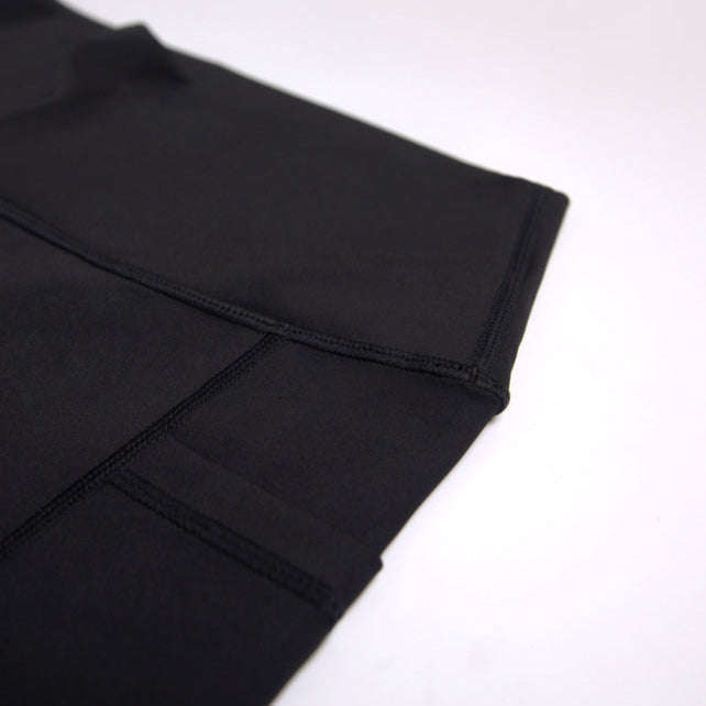 Black Women’s Running Compression Shorts – 5" No-Ride-Up Running Shorts with Leg Grippers, High-Rise Waist, Pockets | Anti-Chafe, Quick-Dry Fit for Running, Spartan and Triathlon