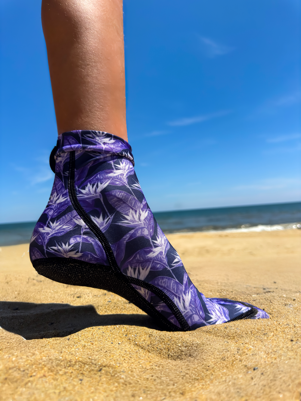 Purple Paradise Beach Volleyball and Sand Soccer Sand Socks With Kevlar Sole