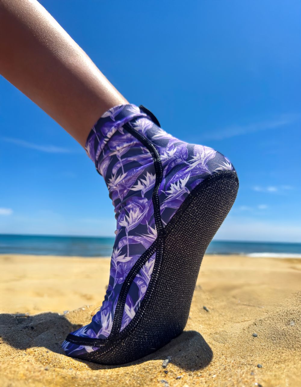 Purple Paradise Beach Volleyball and Sand Soccer Sand Socks With Kevlar Sole