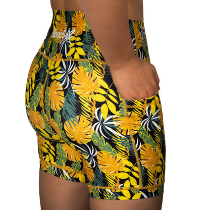 Tropicali Women’s Compression Shorts – 5" No-Ride-Up Athletic Shorts with Leg Grippers, High-Rise Waist, Pockets | Anti-Chafe, Quick-Dry Fit for Running, CrossFit, Spartan, Triathlon, Volleyball