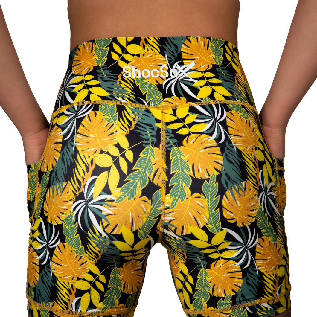 Women's Tropicali 5”High-Rise Elite Performance Workout Biker Shorts with Silicone Grip ♻️