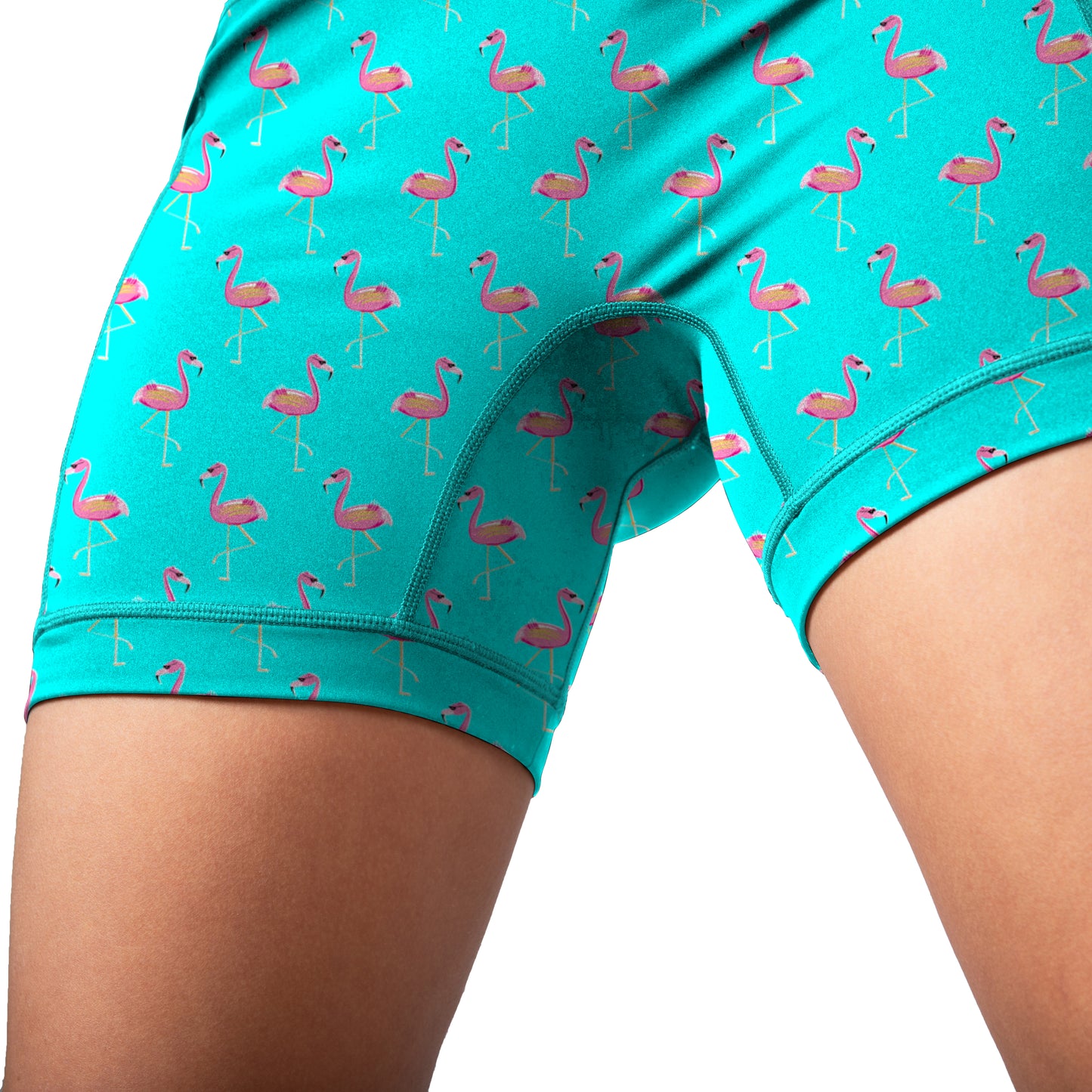 Flamingo Women’s  Running Compression Shorts – 5" No-Ride-Up Running Shorts with Leg Grippers, High-Rise Waist, Pockets | Anti-Chafe, Quick-Dry Fit for Running, Spartan and Triathlon