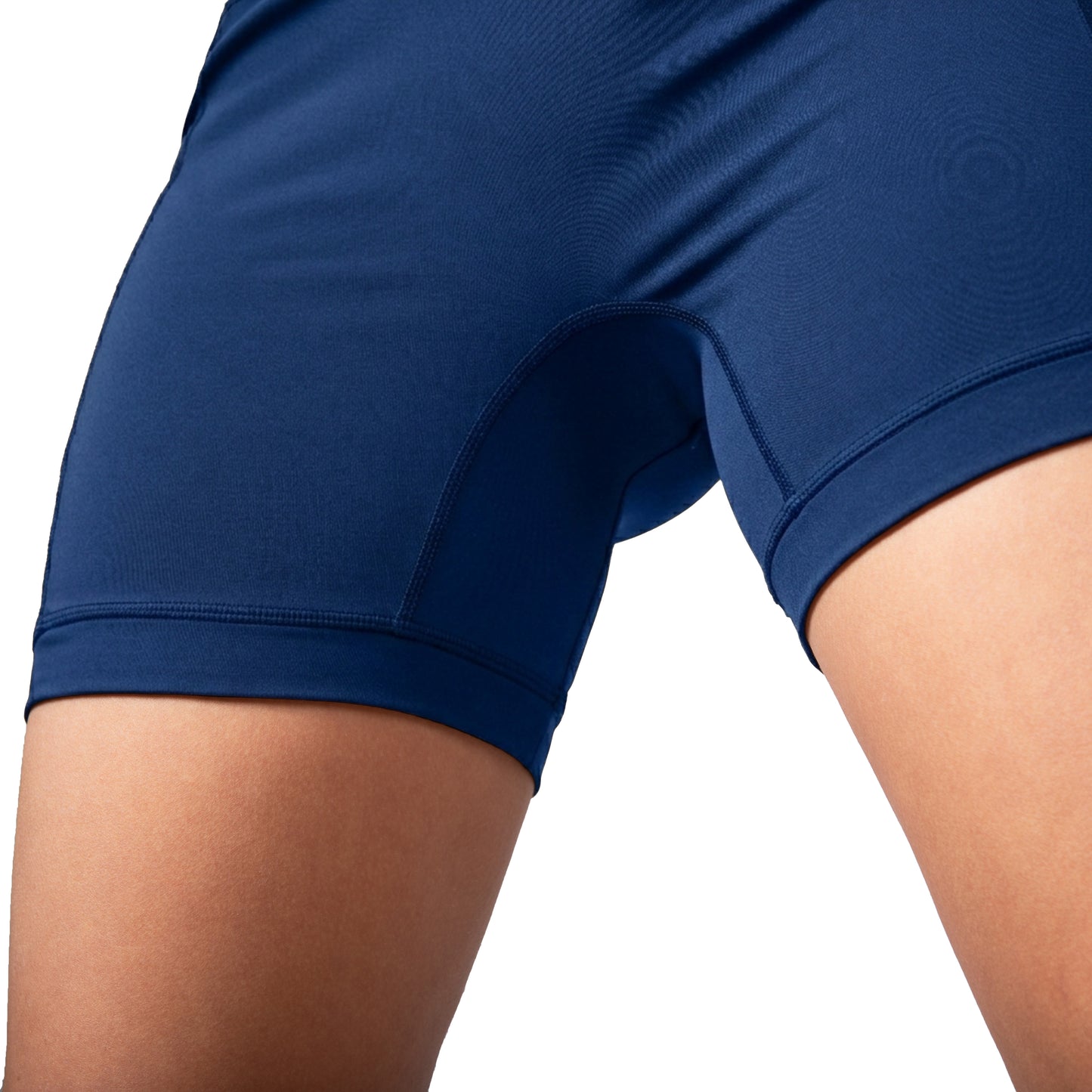 Navy Women’s  Running Compression Shorts – 5" No-Ride-Up Running Shorts with Leg Grippers, High-Rise Waist, Pockets | Anti-Chafe, Quick-Dry Fit for Running, Spartan and Triathlon