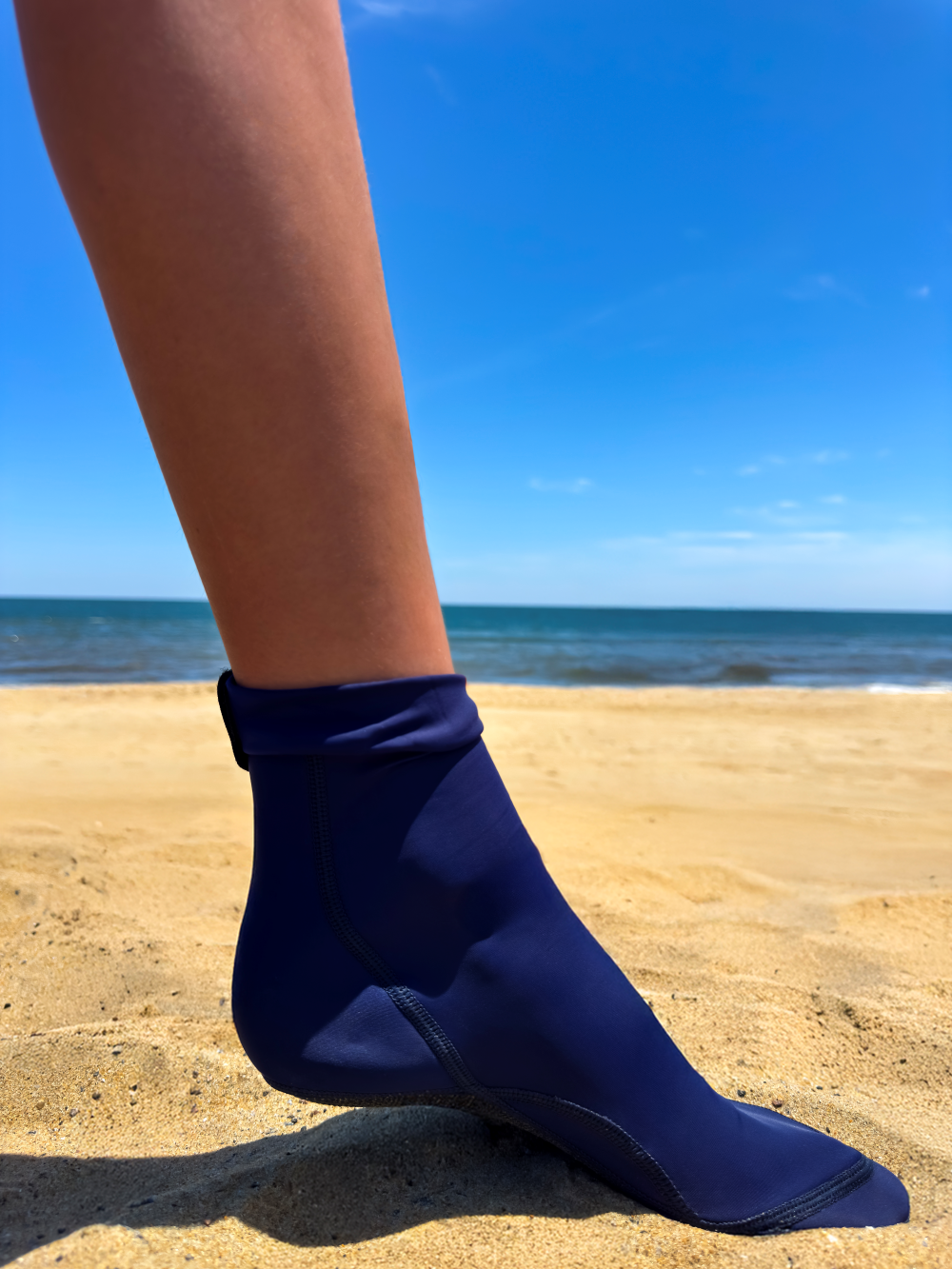 Navy Beach Volleyball and Sand Soccer Sand Socks With Kevlar Sole