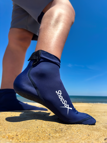 Navy Beach Volleyball and Sand Soccer Sand Socks With Kevlar Sole