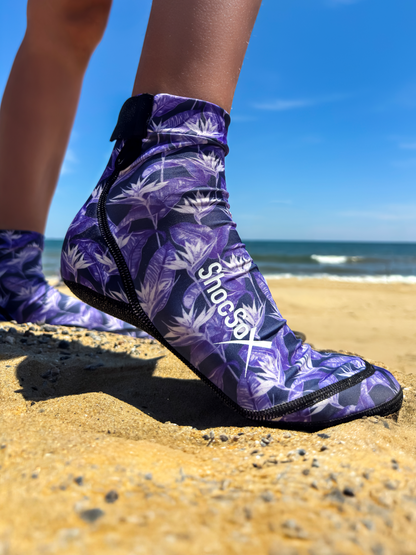 Purple Paradise Beach Volleyball and Sand Soccer Sand Socks With Kevlar Sole