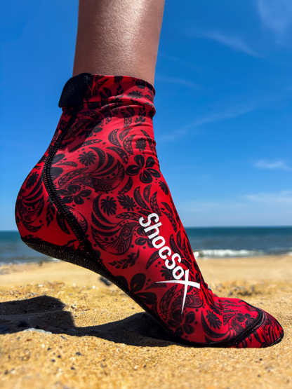 Red Aloha Beach Volleyball and Sand Soccer Sand Socks With Kevlar Sole