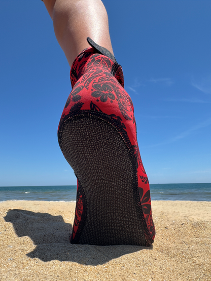 Red Aloha Beach Volleyball and Sand Soccer Sand Socks With Kevlar Sole