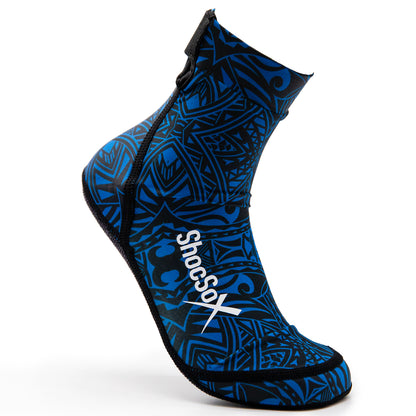 Blue Polynesian Beach Volleyball and Sand Soccer Sand Socks With Kevlar Sole