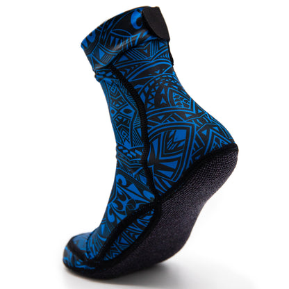 Blue Polynesian Beach Volleyball and Sand Soccer Sand Socks With Kevlar Sole
