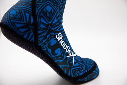 Blue Polynesian Beach Volleyball and Sand Soccer Sand Socks With Kevlar Sole