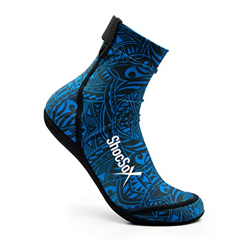 Blue Polynesian Beach Volleyball and Sand Soccer Sand Socks With Kevlar Sole
