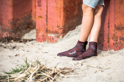 Red Polynesian Beach Volleyball and Sand Soccer Sand Socks With Kevlar Sole