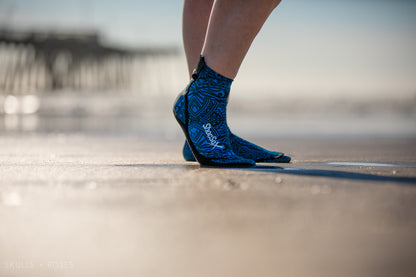 Blue Polynesian Beach Volleyball and Sand Soccer Sand Socks With Kevlar Sole